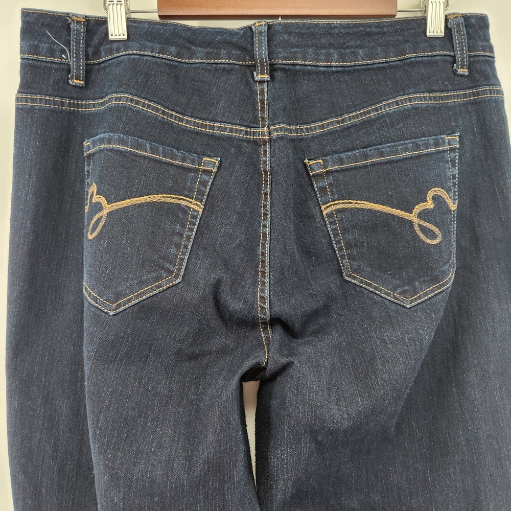 Bandolino Mandie Straight Leg Jeans Dark Wash Denim Blue Womens 16W High Rise